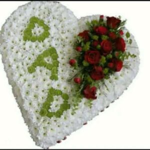 Funeral Floral Tributes, Massed Heart Arrangement, Funeral Letters for Sister, Bleeding Heart Funeral Flowers, Anchor Memorial Flowers